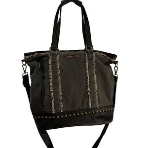 Steve Madden unisex Crossbody Canvas distress grey Bag!!